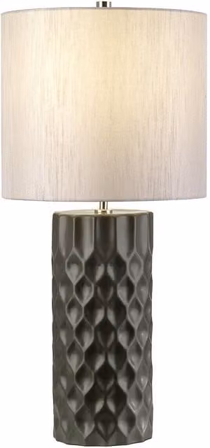 Loops Table Lamp in Grey with Metal and Ceramic Details, E27 60W LED Compatible – 1