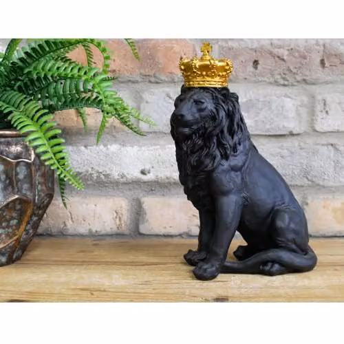 Gifts Direct 2 U Sitting Lion Crown Ornament in Black and Gold – 2