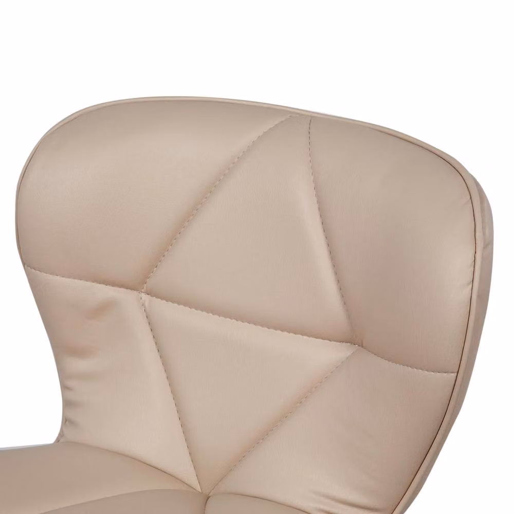 Wyld and Coco Set of 2 Beige Faux Leather Swivel Adjustable Bar Stools – 3