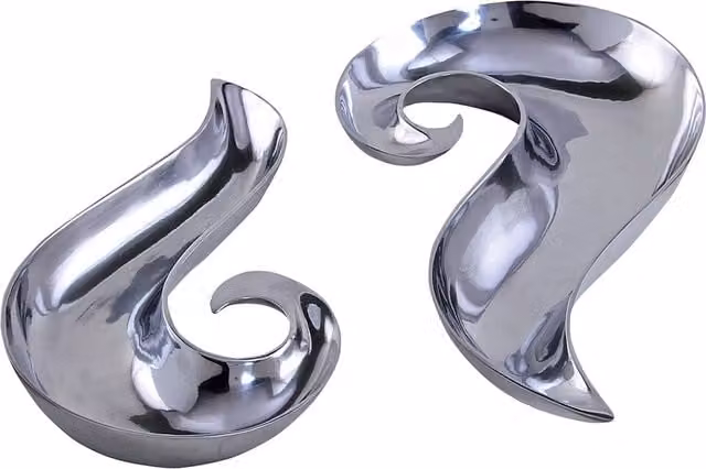 Homescapes Set of Two Silver Swirl Decorative Aluminium Bowls – 1
