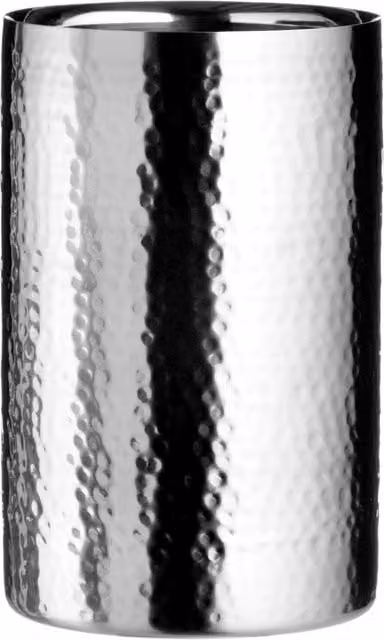 Orsina Hammered Effect Stainless Steel Double Walled Wine Cooler in Silver – 1
