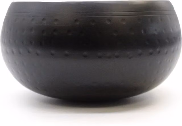 KDMK Black Beaten Metal Singing Bowl for Meditation and Prayer, Diameter: 18 cm