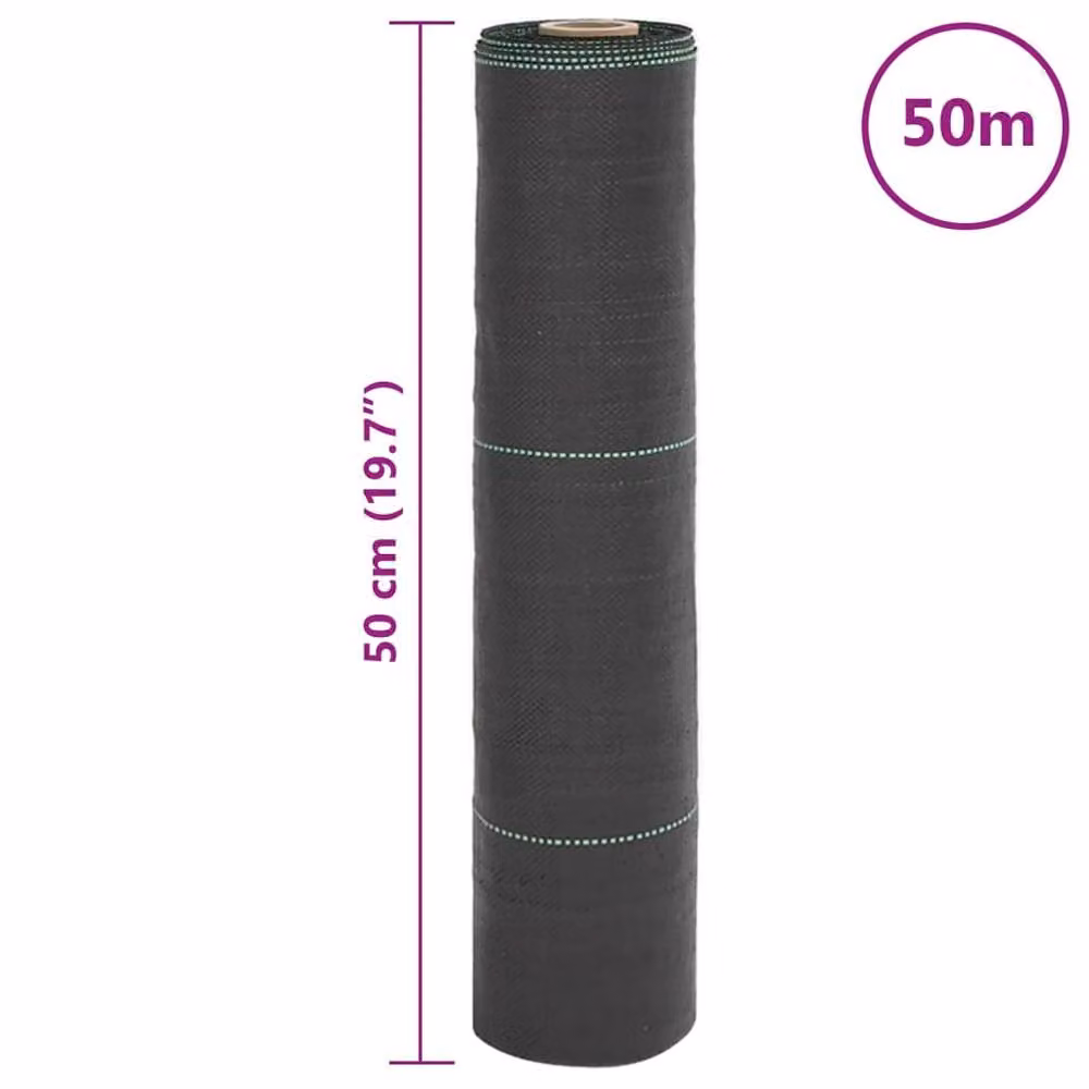 Berkfield Home Black Plastic Weed Membrane, 0.5 x 50 m – 4