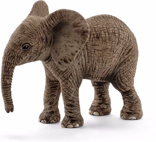 Schleich Wild Life African Elephant Calf Toy Figure in Black and Grey