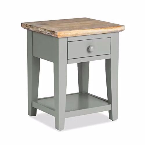 Statement Furniture Florence Wooden Sofa Table in Sage Green with Drawer and Shelf, W: 40 cm, D: 40 cm, H: 55 cm