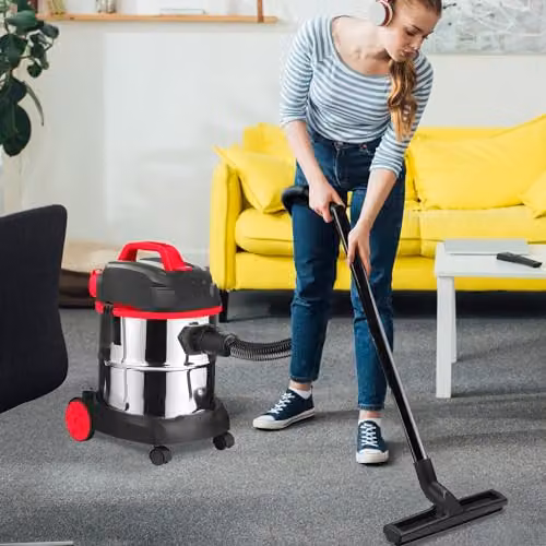 Alivio 20L Wet and Dry Vacuum Cleaner with 1200W Motor and HEPA 13 Filtration, Red – 6