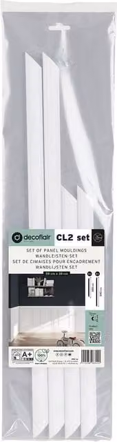Decoflair White Wall Panel Border Set for Kitchen and Bathroom