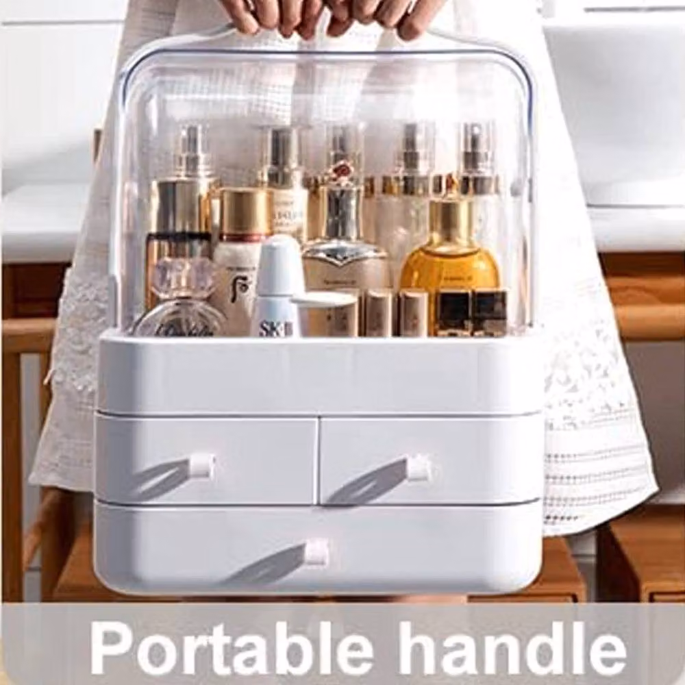 FLAVORA White Makeup Cosmetic Organiser for Dressing Tables, Width: 100 cm – 3