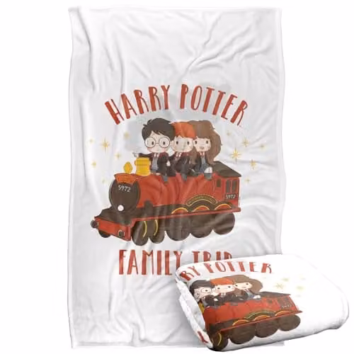 Warner Bros. Harry Potter Hogwarts Express Silky Touch Super Soft Fleece Throw Blanket, Multicolour, W: 91.44 cm, L: 147.32 cm – 1