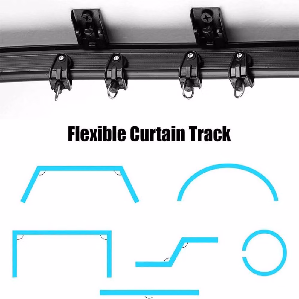 KORVIXA Black Bendable Flexible Curtain Rail, Width: 100 cm – 3