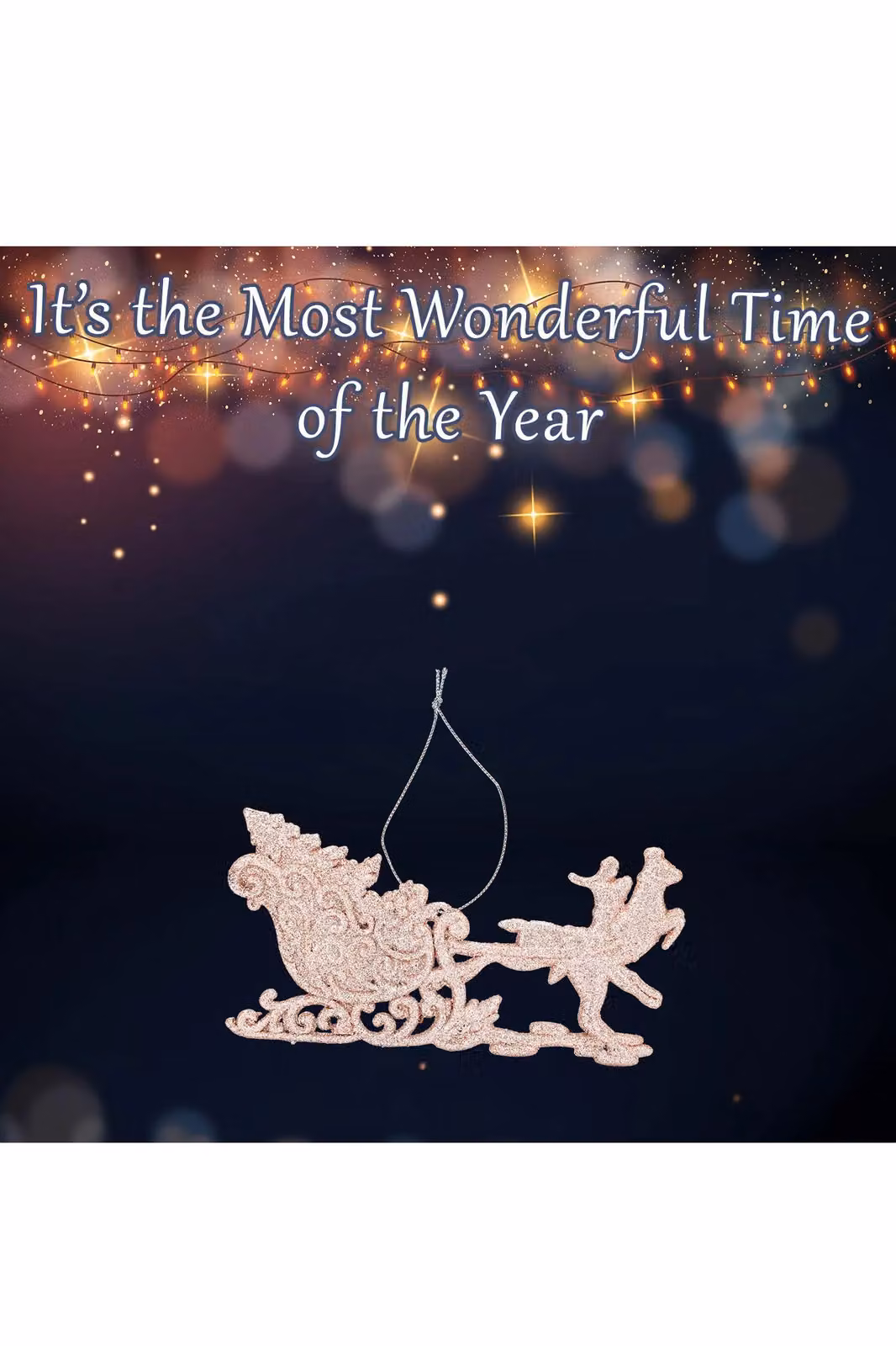 VFM e-Store Champagne Christmas Tree Decoration Ornament in White and Gold, W/D/H: 15.5 x 14.5 x 0.3 cm – 2