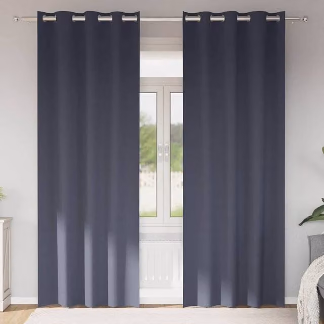 Berkfield Home Blackout Eyelet Curtains, 2 Pack, Anthracite Grey Polyester, H 260 x W 140 cm