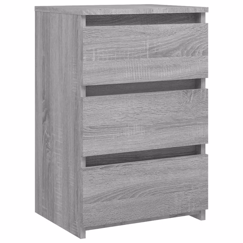 Berkfield Home Set of 2 Modern Grey Bedside Cabinets in MDF, W/D/H: 40 x 35 x 62.5 cm – 3
