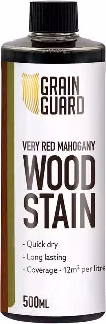 Grain Guard Water Based Red Wood Stain, 0.5 l