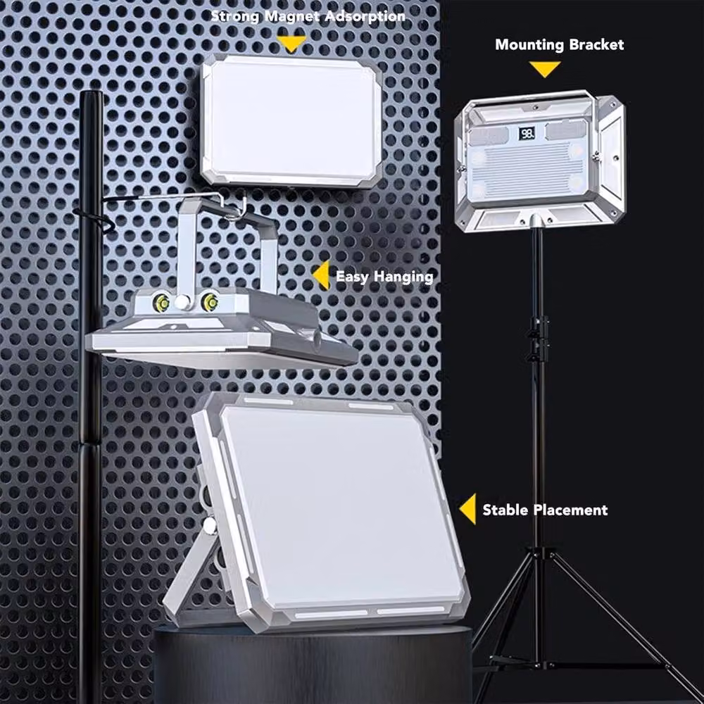 SPETLEK Rechargeable Portable LED Work Light and Flood Lamp in Silver – 4
