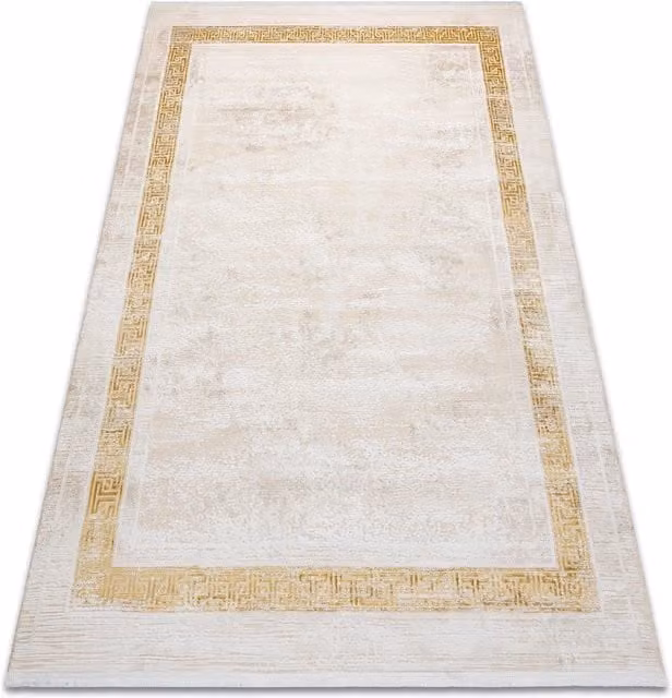 RugsX Duke Yellow Rectangular Rug with High-Low Effect and Fringes, W: 180 cm, L: 270 cm