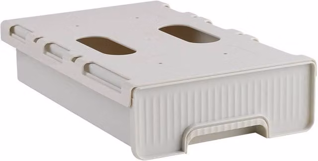 Living and Home Under Desk Hidden Drawer Pull-out Storage Organiser in White