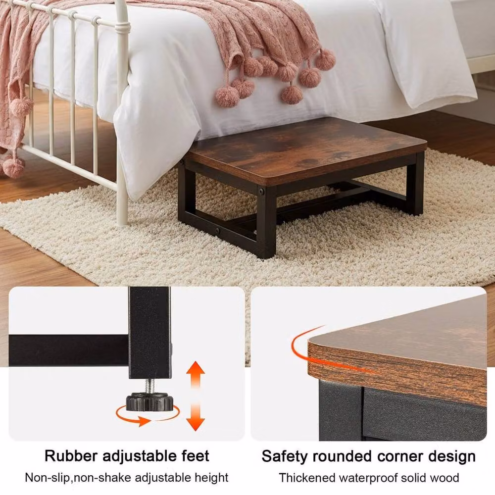 FLAVORA Heavy Duty Non-Slip Step Stool in Brown, W/D/H: 39 x 29 x 15 cm – 3