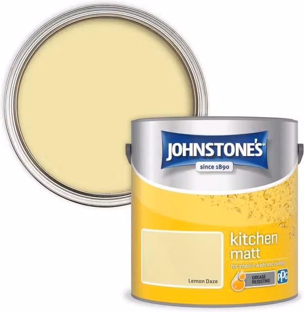 Johnstone's Kitchen Grease Resisting Matt Paint in Lemon Daze Yellow