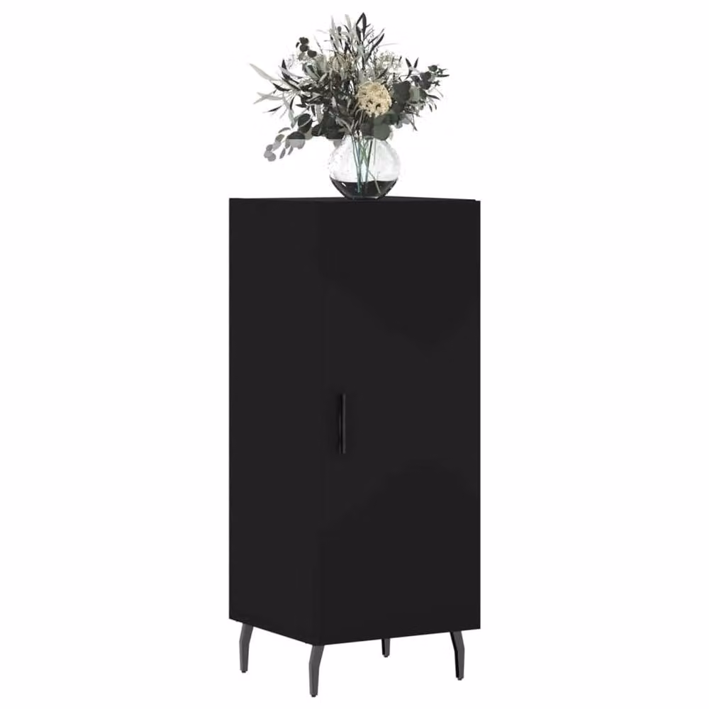 Berkfield Home Modern Black Matt Sideboard, W/D/H: 34.5 x 34.0 x 90.0 cm – 3