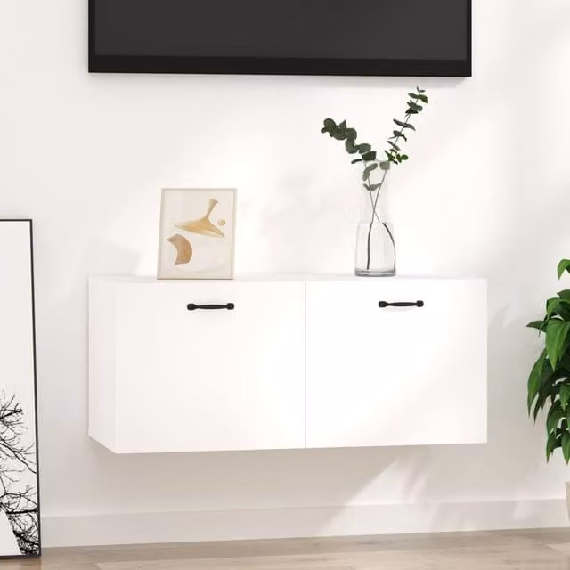 Berkfield Home White Wall Cabinet W/D/H: 80 x 35 x 36.5 cm – 1