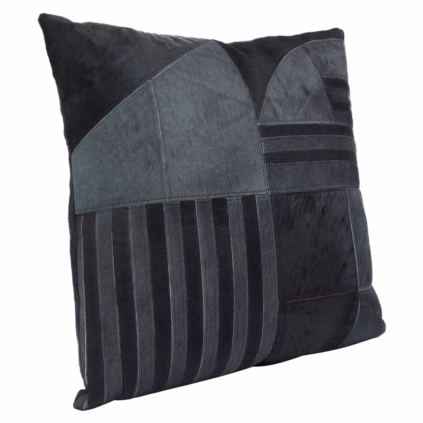 Orsina Bosie Safira Square Leather Cushion in Black and Grey – 2