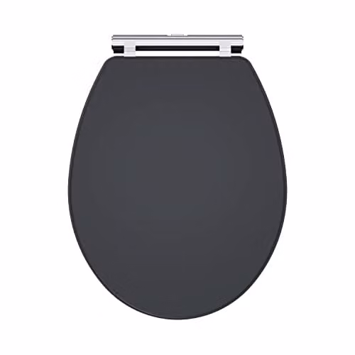 nuie CLA1499 Classique Traditional Wooden Toilet Seat with Soft Close, Satin Anthracite, 451 mm – 1