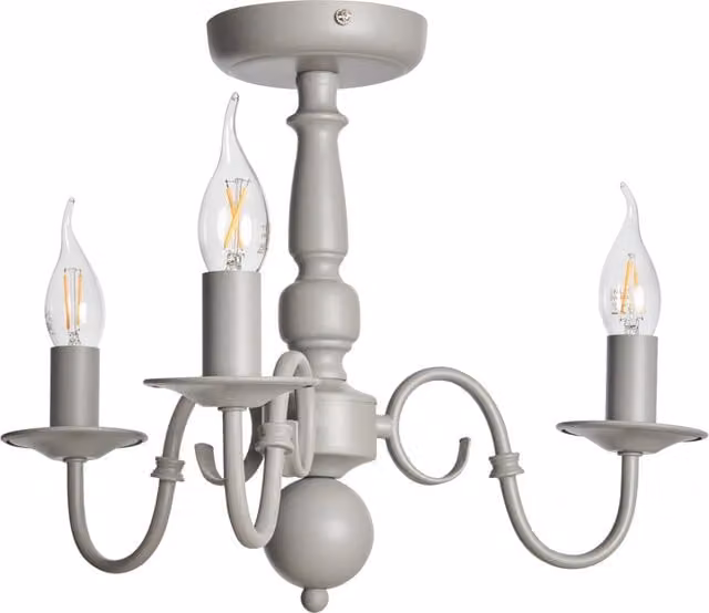Litecraft Trudi Semi Flush Ceiling Light in Grey
