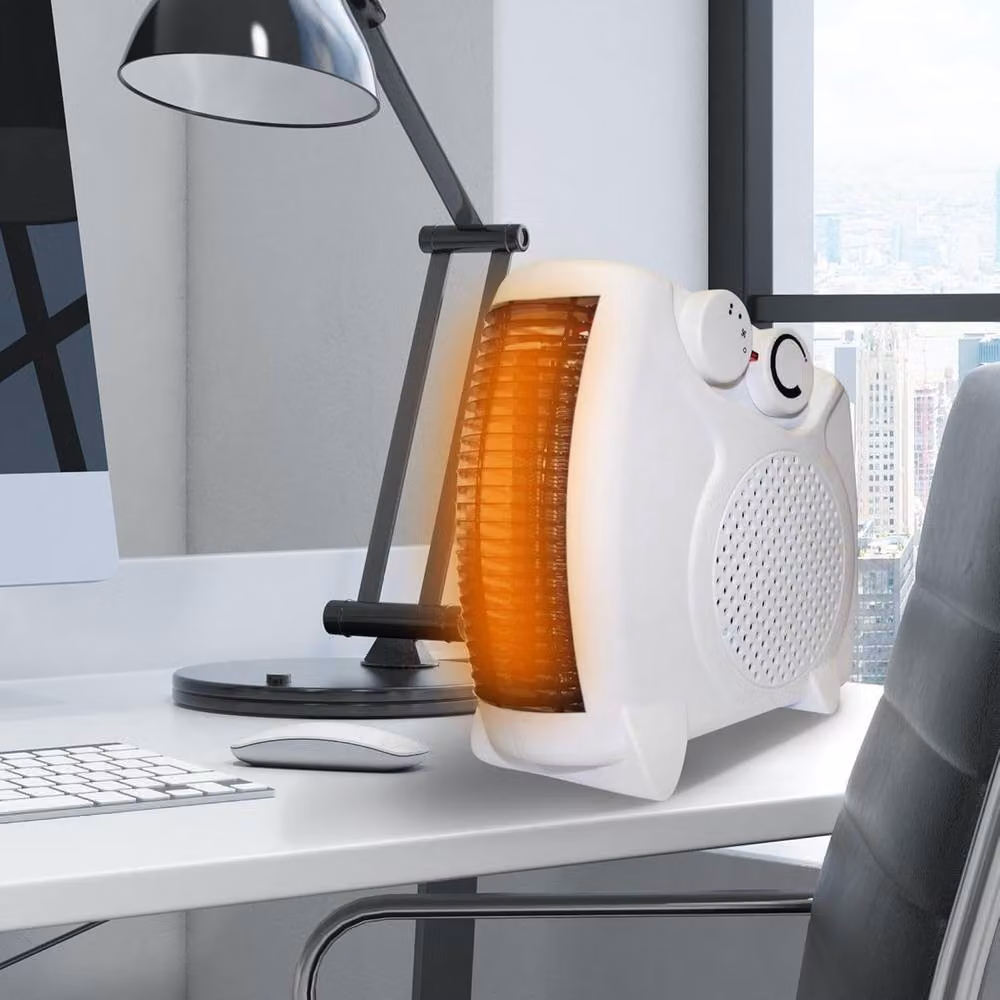 BARGAINS-GALORE 2000W Electric Thermo Fan Heater with 2 Heat Settings in White – 2