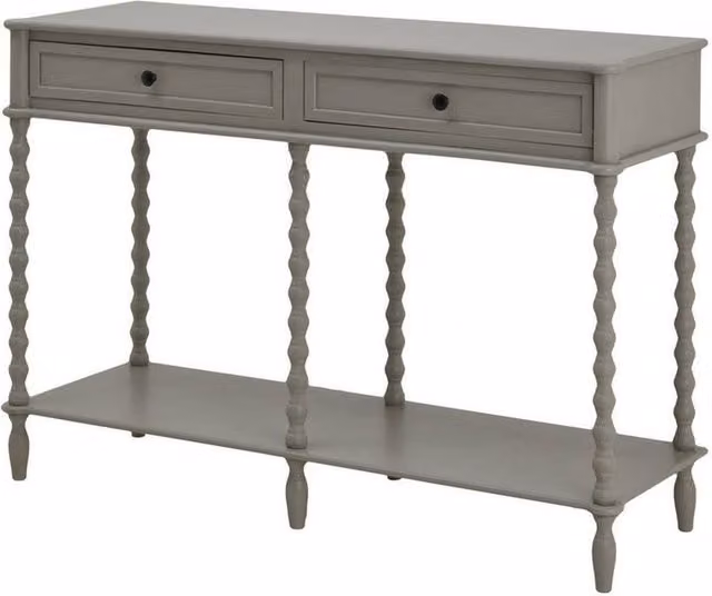 Lemon Pavilion Furniture and Decor Camden Collection Large 2 Drawer Console Table, Grey, W120 x D40 x H81 cm