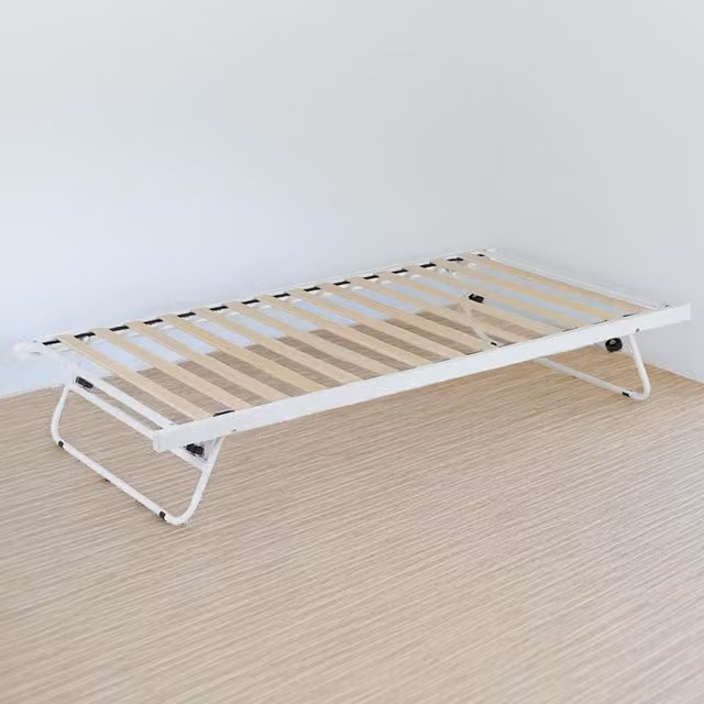 Kosy Koala White Metal Daybed Trundle Frame with 1 Mattress, W/D/H: 90 x 190 cm