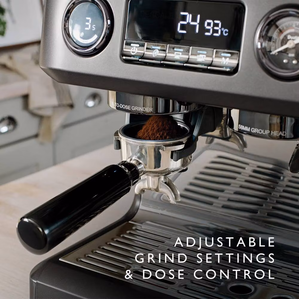Dualit Espressivo Pro Espresso Coffee Machine with Built-In Burr Grinder in Grey – 4