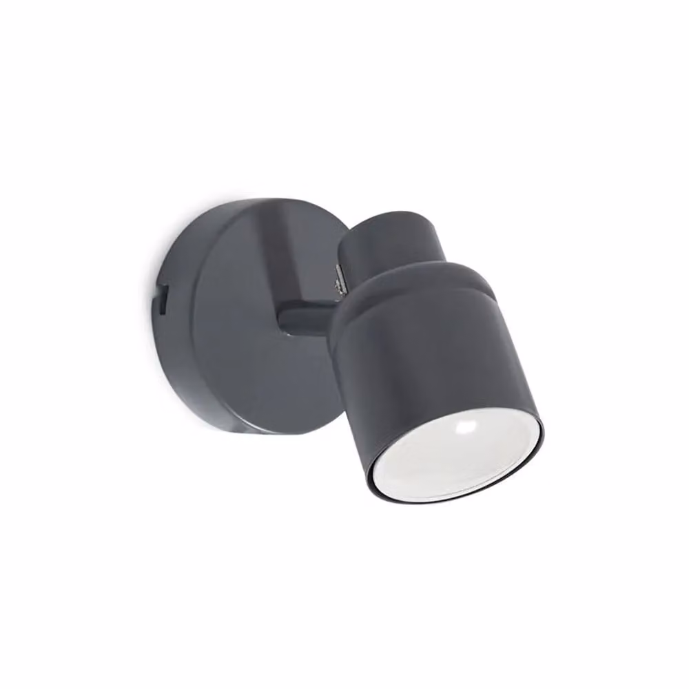 ValueLights Benton Single Adjustable GU10 Wall Light, IP44 Rated Grey Bathroom Spotlight – 2