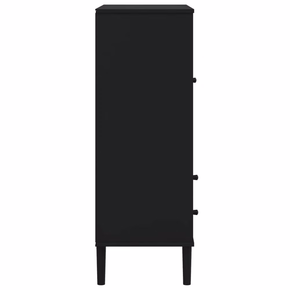 Berkfield Home Senja Highboard in Black Rattan Look Solid Pine Wood, W/D/H: 90 x 40 x 112 cm – 4