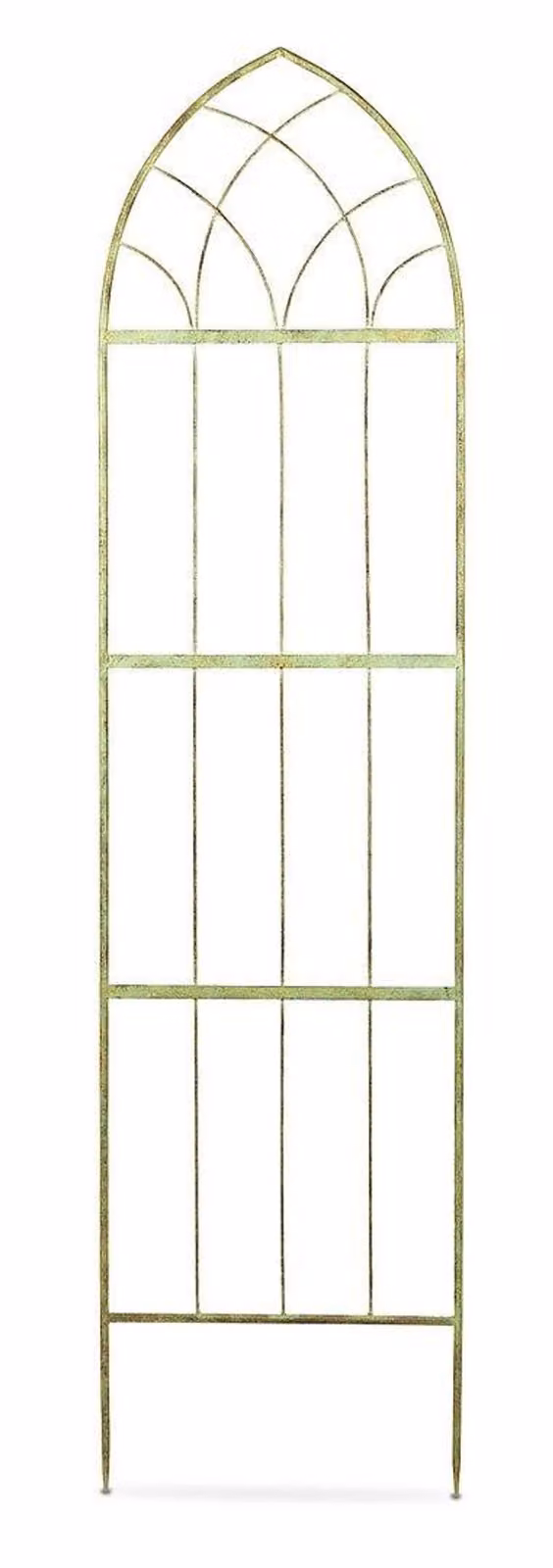 Inspirational Gifting Pair of Verdigris Arched Metal Trellis Plant Support Panels in Green, H 160 cm x W 40 cm x D 40 cm – 4