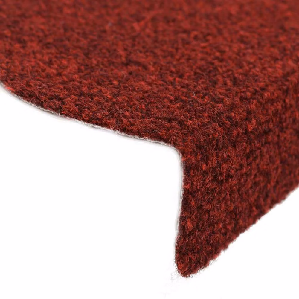 Berkfield Home 15 Piece Self-adhesive Needle Punch Stair Mats, Red, W/D/H: 56 x 17 x 3 cm – 4