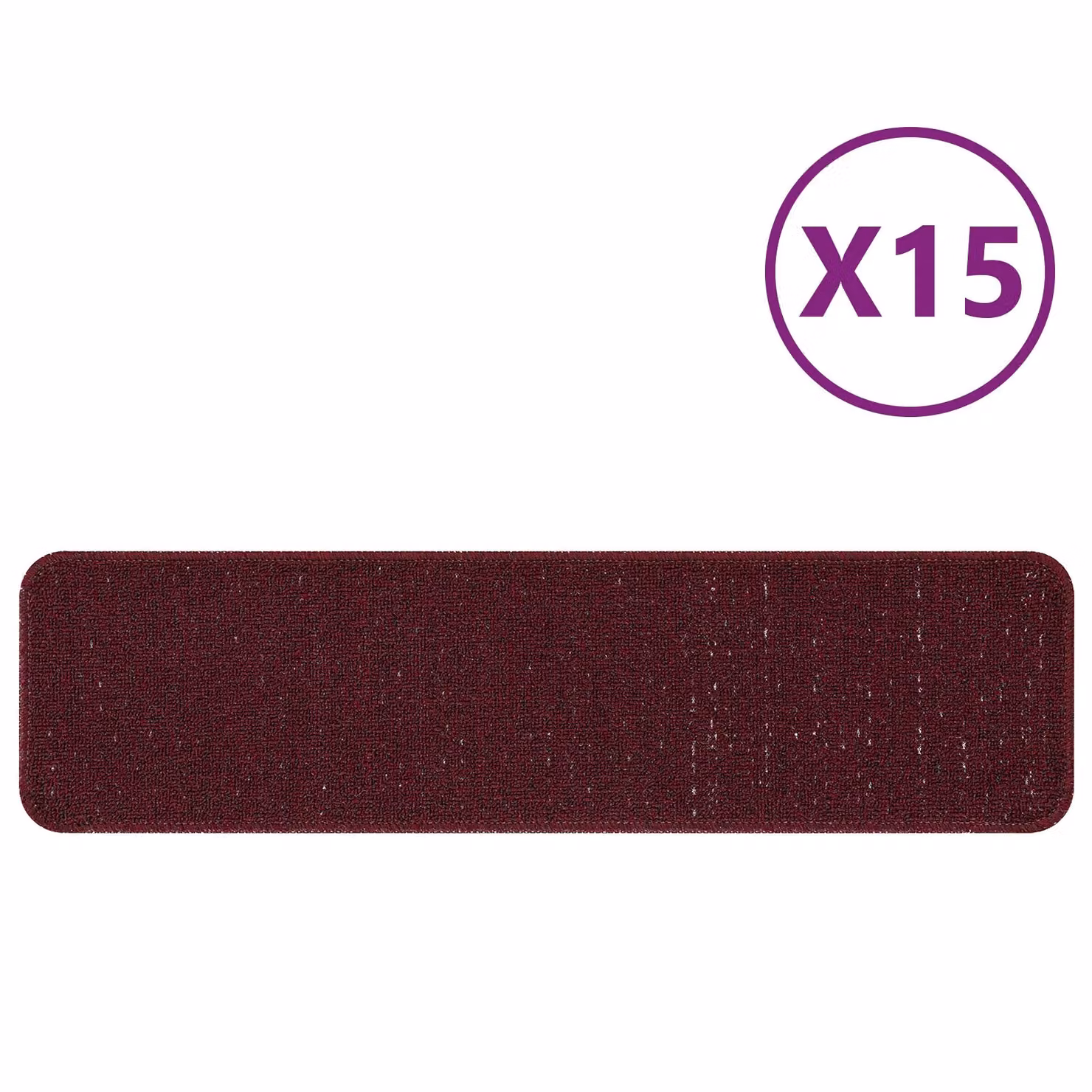 Berkfield Home Non-Slip Stair Mats with Latex Backing, Bordeaux Red, W/D: 20 x 75 cm – 3