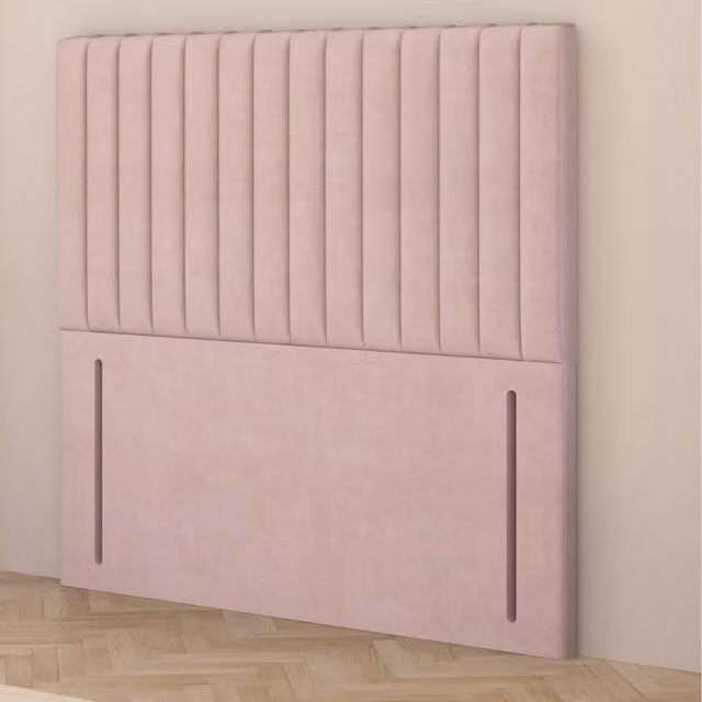 Somnior Beds Ltd Verona Velvet Single Floor Standing Upholstered Headboard in Pink (W: 90 cm, H: 137 cm, D: 137 cm)