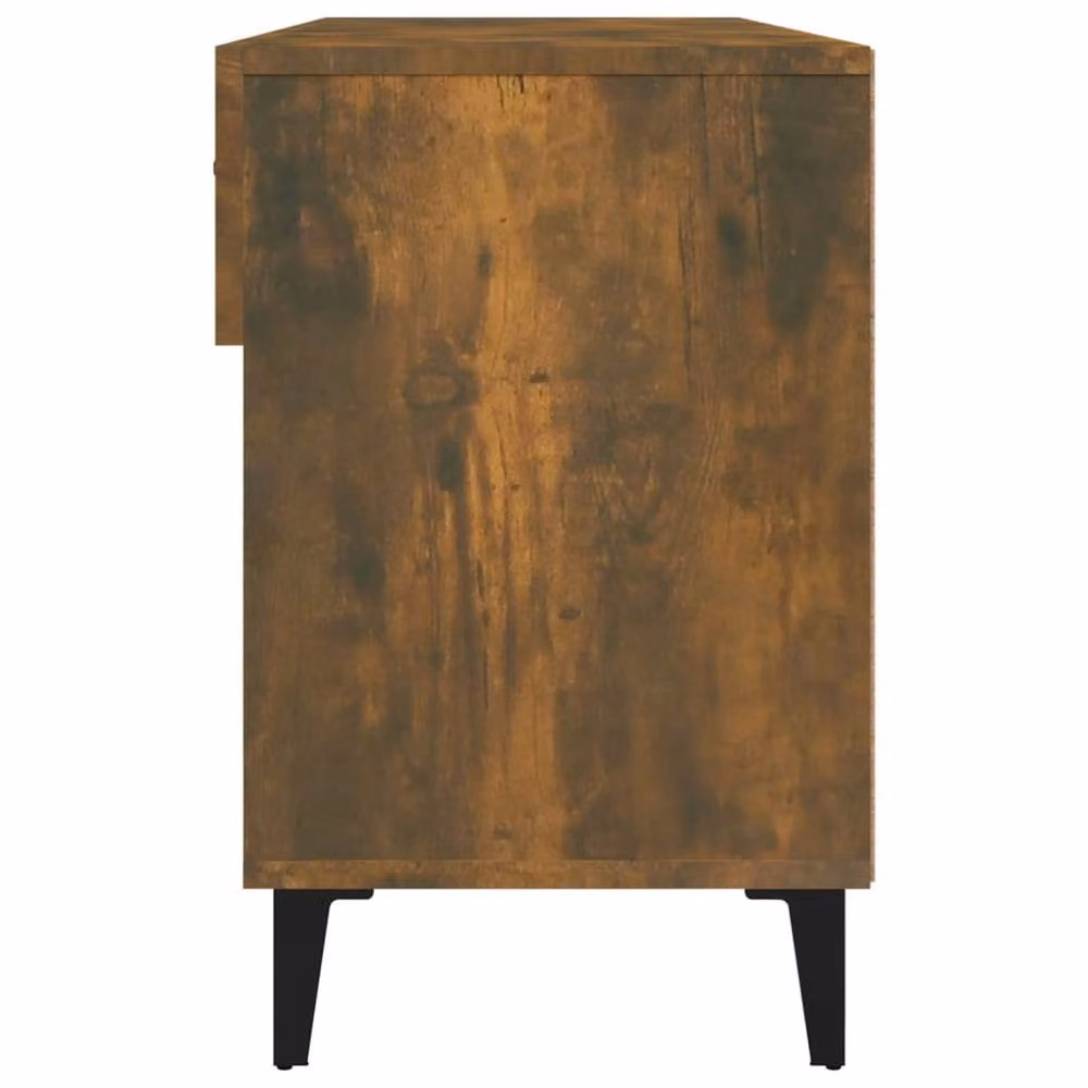 Berkfield Home Smoked Oak Shoe Cabinet in Brown, W/D/H: 102 x 35 x 55 cm – 3