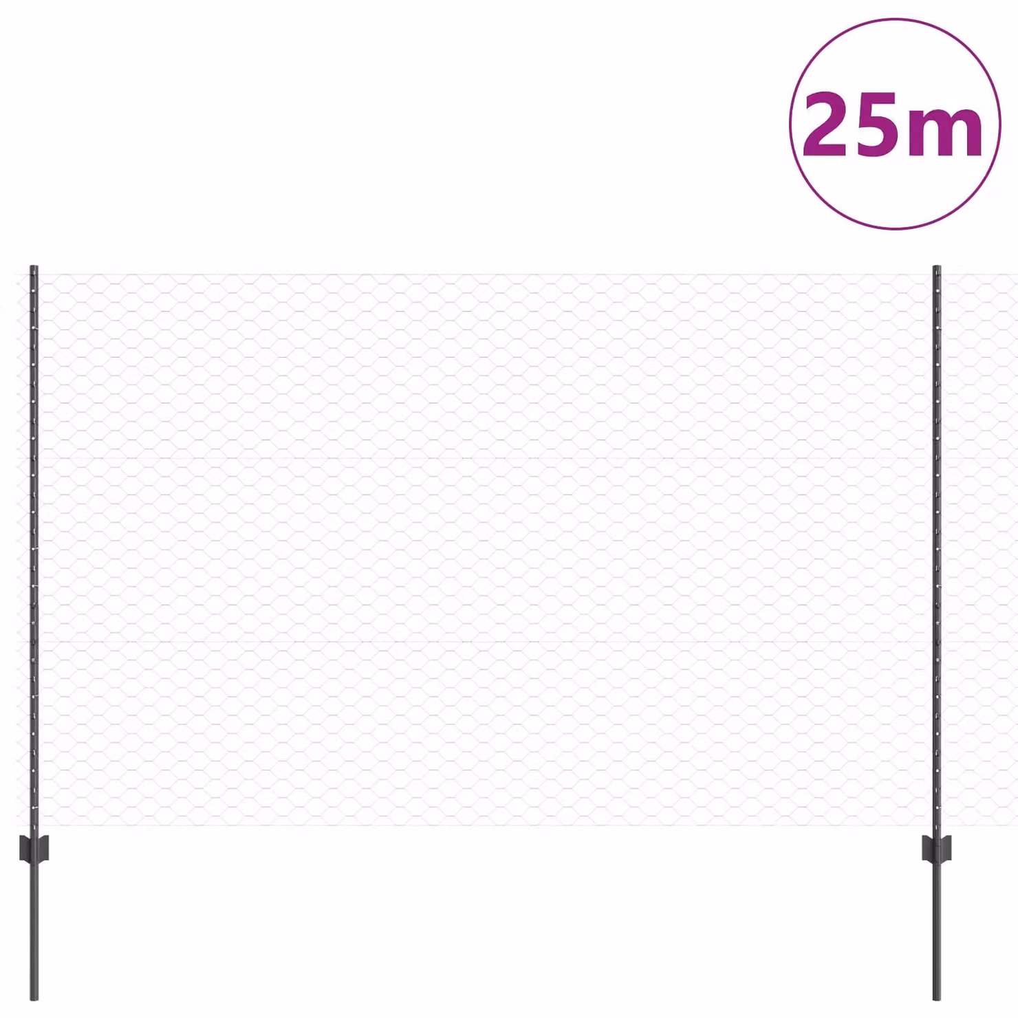 Berkfield Home Garden Fence Set of 2 Grey Metal, W/H: 25 x 1.5 m – 1