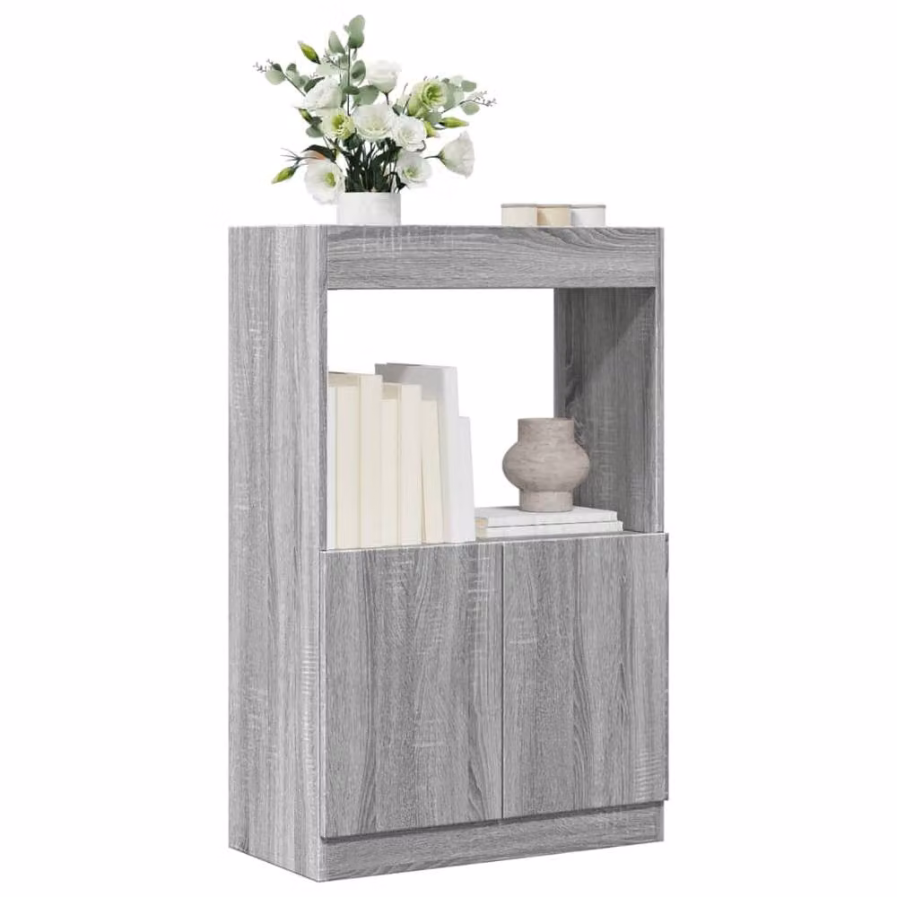 Berkfield Home Grey Sonoma Highboard in Engineered Wood W/D/H: 63 x 33 x 100 cm – 2