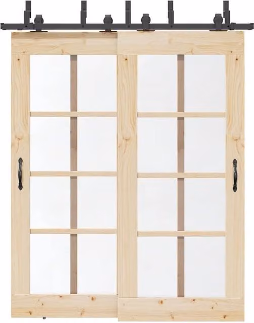 Berkfield Home Sliding Door Hardware Kit, 183 cm, Black Steel – 1