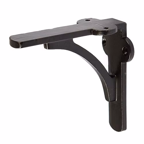 Hammer and Tongs Matt Black Curved Iron Shelf Bracket, Pack of 2 – 3