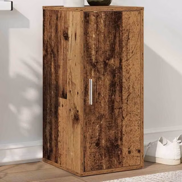 Berkfield Home Shoe Cabinet in Old Wood Brown, W/D/H: 32 x 35 x 70 cm – 1