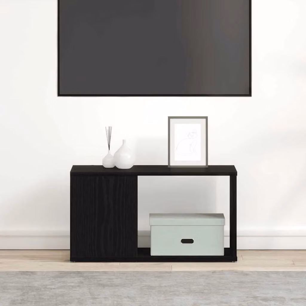 Berkfield Home Black Oak TV Cabinet in Matt MDF, W/D/H: 60 x 24 x 32 cm – 2