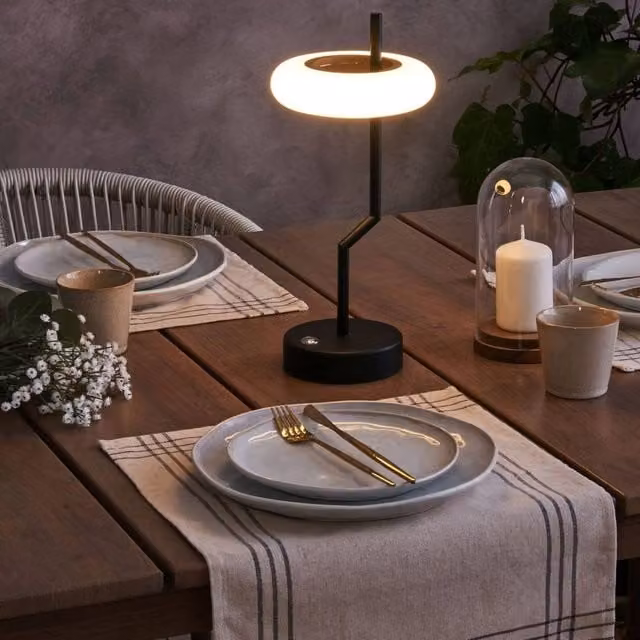 Wyld and Coco Black Wireless Table Lamp with Touch Dimmer and Aluminium Body – 1
