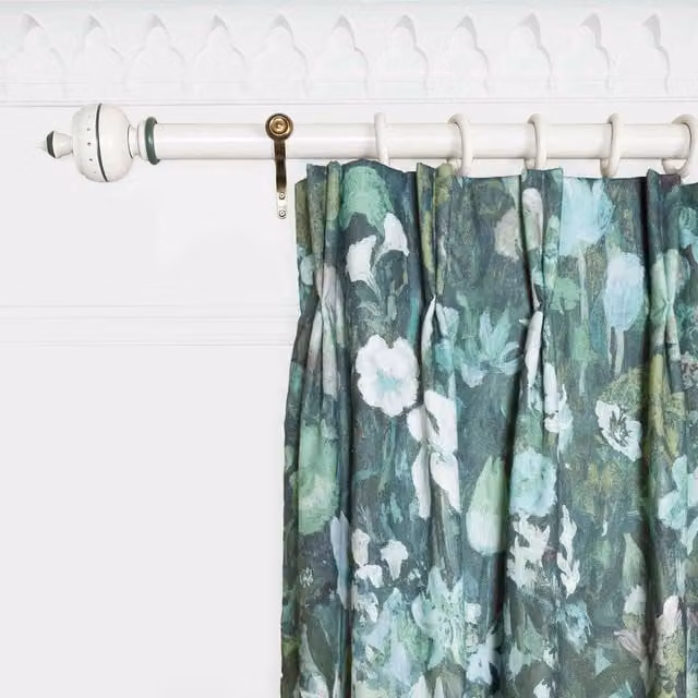 House of Hackney Floribunda Magna Cotton Linen Floral Fabric Panel Curtain in Green