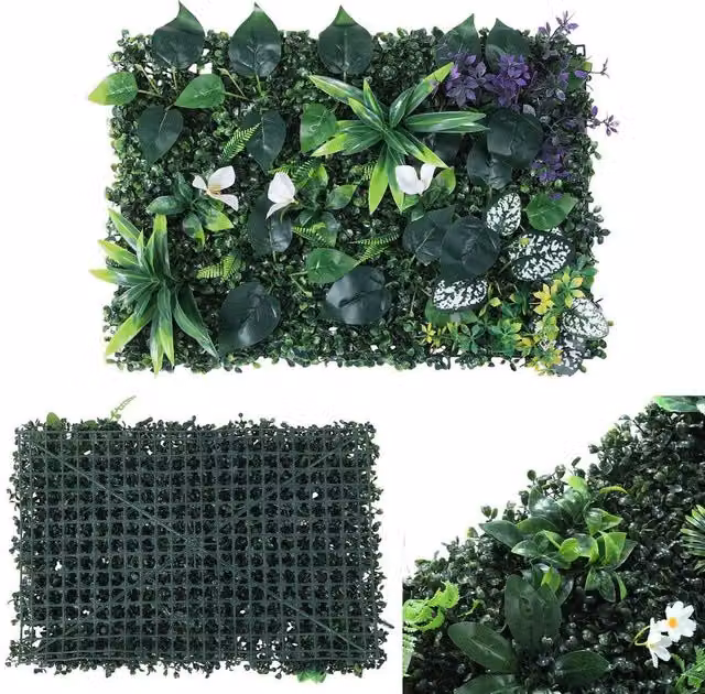 SPETLEK 6-Piece Artificial Grass Wall Panel Backdrop, Green