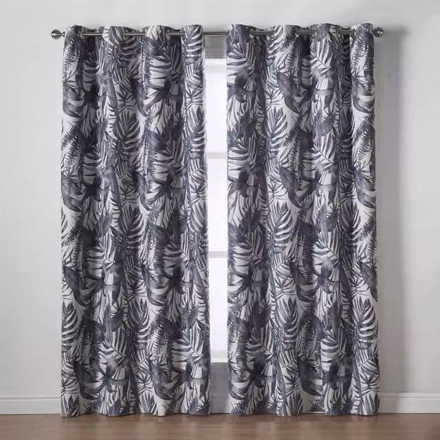 Mala Blackout Thermal Eyelet Curtains, Grey, H: 229 cm, W: 168 cm