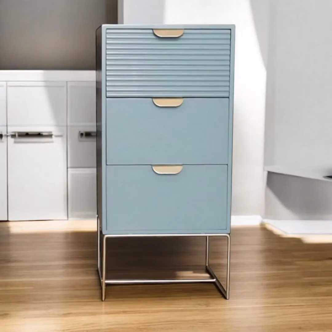 Minster 3 Drawer Wood Bedside Table, Green, W: 30 cm, D: 24 cm, H: 64 cm – 2